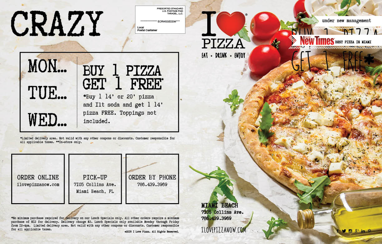 I Love Pizza Menu Design by M&O