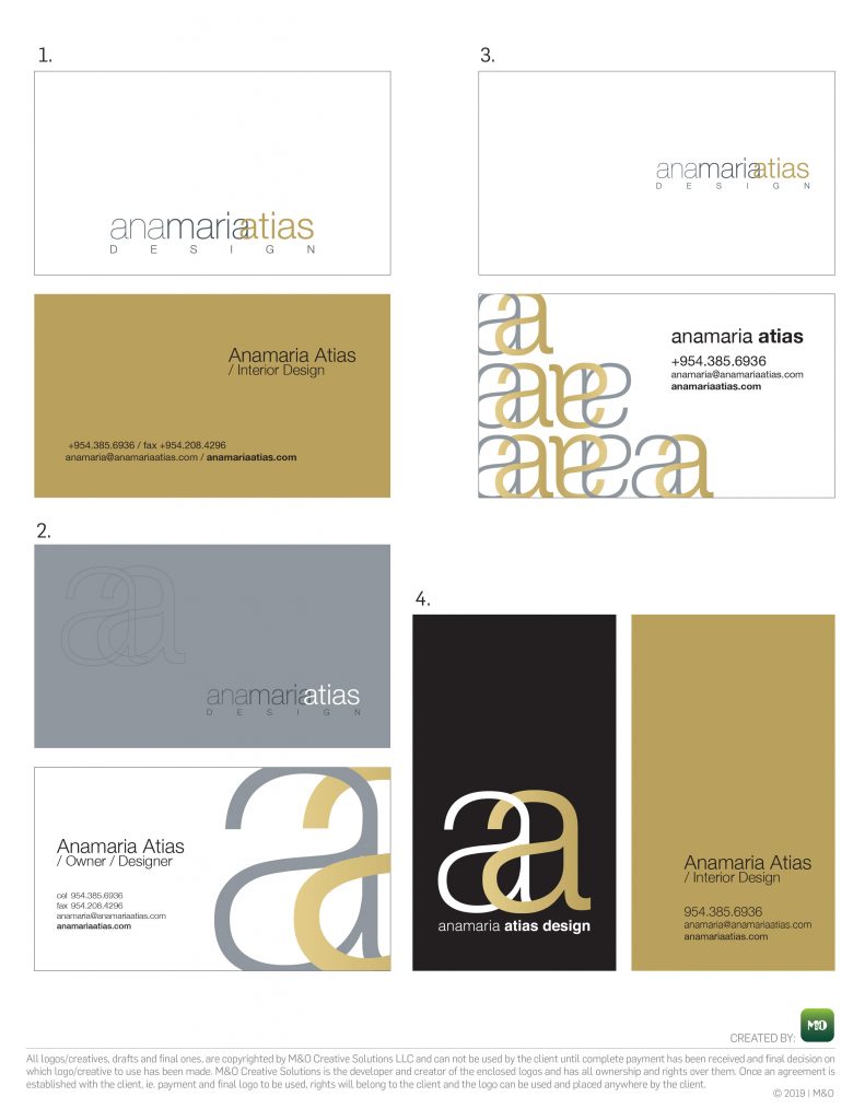 Business Cards Design for Anamaria Atias Design by M&O