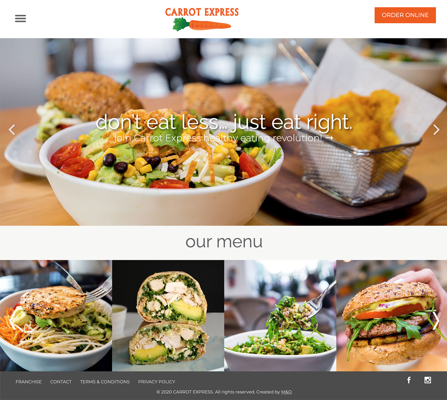 Web Design for Carrot Express by M&O