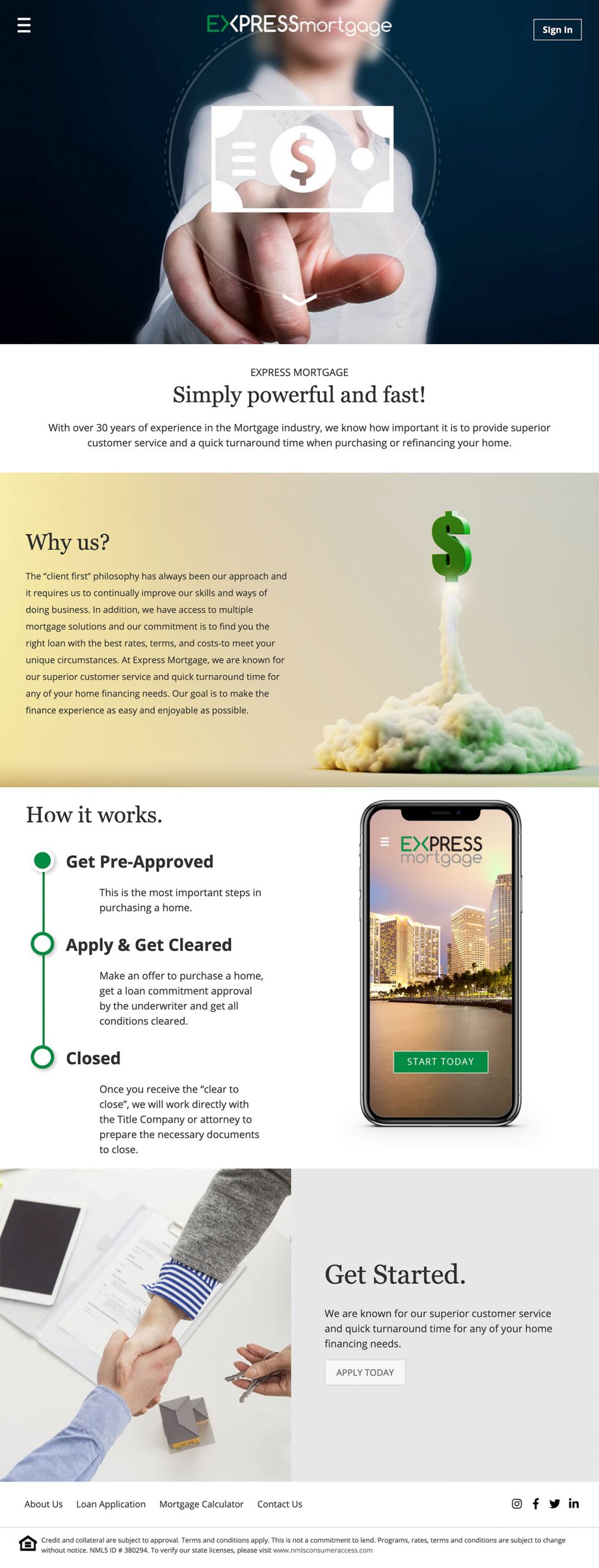Express Mortgage - Web Design by M&O